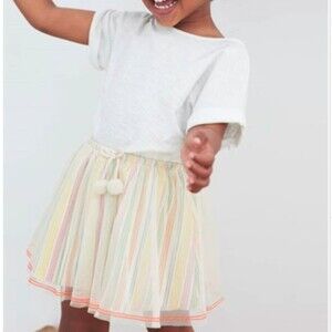 Zara Baby Striped Tulle Skirt Baby Girls Colorful Elastic Waist Size 9/12 Months